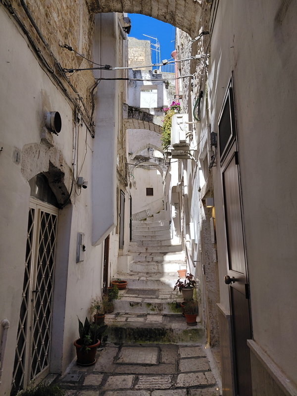 Alleyway within the historic center of Ostuni, Italy, known as The White City